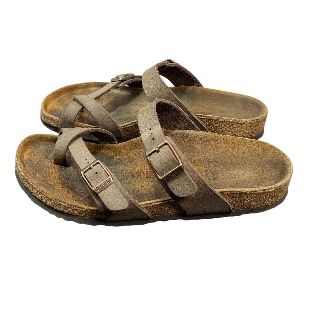 Birkenstock Mayari Sandals Womens Junior 34 US 3-3.5 Brown Slip On Buckle Boho